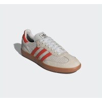 Adidas Samba OG IG1380 - Lightweight White Sneakers with Red Stripes & Gum Sole | Breathable Comfort for Everyday Wear