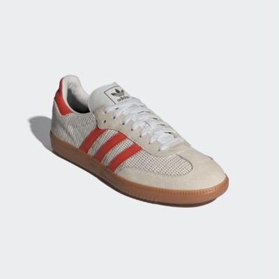 Adidas Samba OG IG1380 - Lightweight White Sneakers with Red Stripes & Gum Sole | Breathable Comfort for Everyday Wear