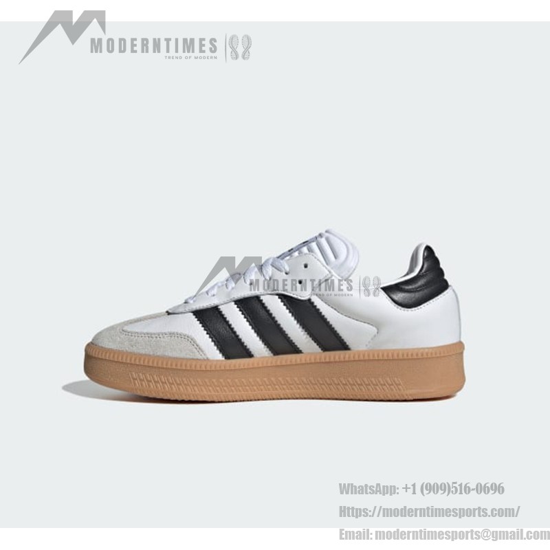 Adidas Samba XLG IE1377 White Sneakers with Black Stripes and Suede Accents