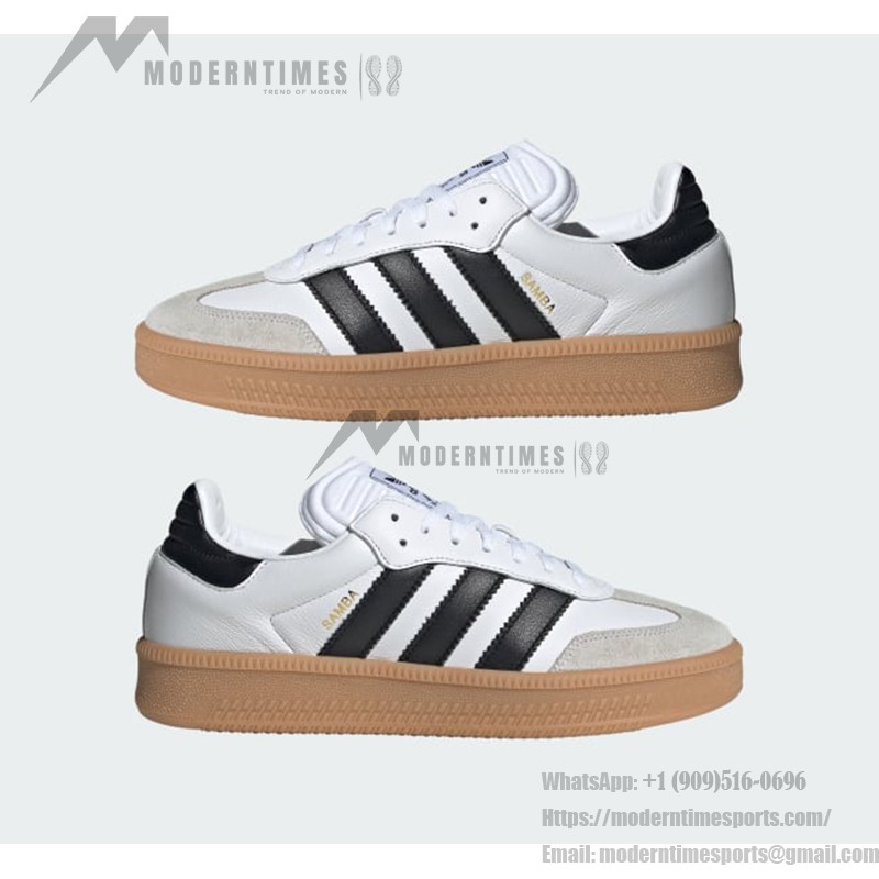 Adidas Samba XLG IE1377 White Sneakers with Black Stripes and Suede Accents