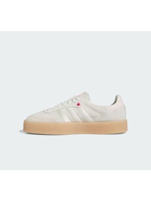 Adidas Samba OG ID1104 - Beigefarbene Sneaker mit Rosa Akzenten & Gummisohle | Elegantes Design für Täglichen Komfort