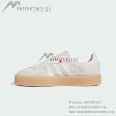 Adidas Samba OG ID1104 - Beige Sneakers with Pink Accents & Gum Sole | Elegant Design for Everyday Comfort