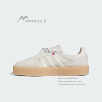 Adidas Samba OG ID1104 - Beige Sneakers with Pink Accents & Gum Sole | Elegant Design for Everyday Comfort