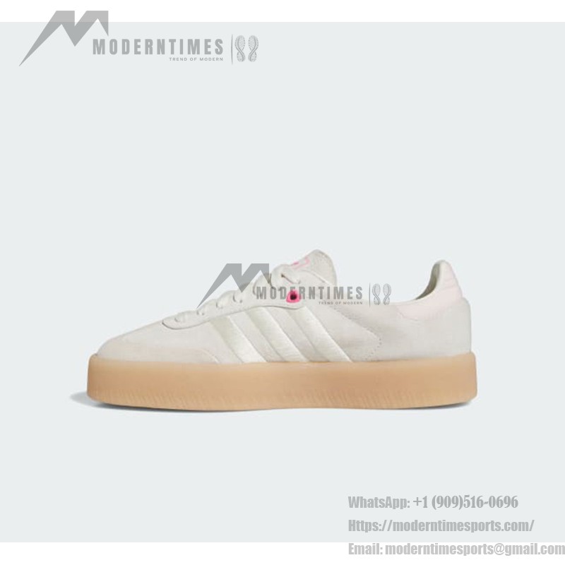 Adidas Samba OG ID1104 Beige Sneakers with Pink Accents and Gum Sole