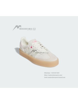 Adidas Samba OG ID1104 - Beige Sneakers with Pink Accents & Gum Sole | Elegant Design for Everyday Comfort