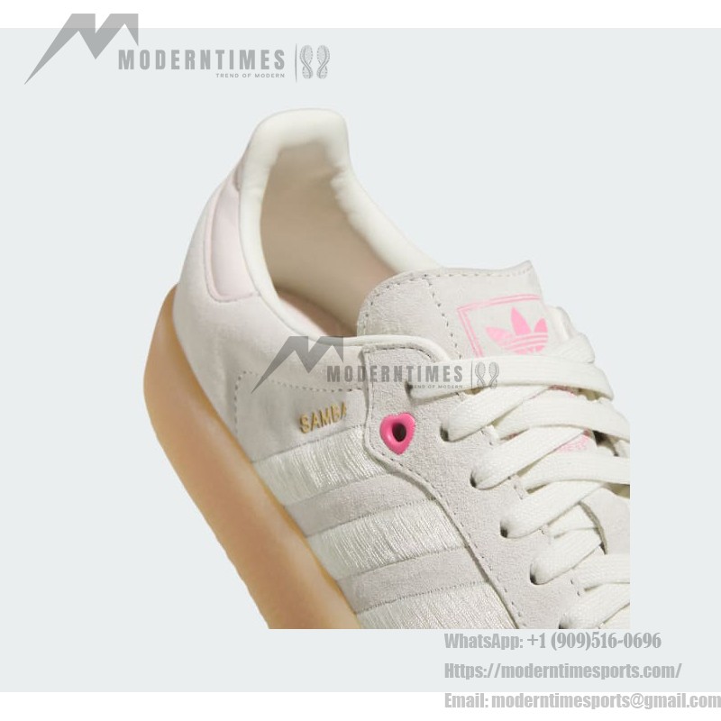 Adidas Samba OG ID1104 Beige Sneakers with Pink Accents and Gum Sole