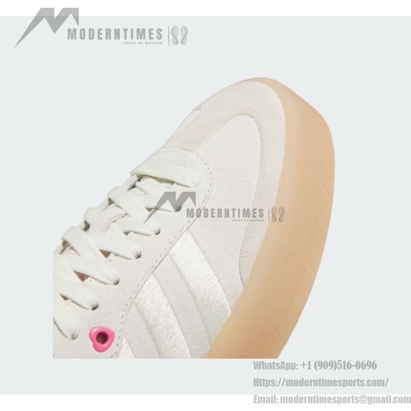 Adidas Samba OG ID1104 Beige Sneakers with Pink Accents and Gum Sole