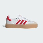 Adidas Samba ID0438 White Sneakers with Red Stripes and Suede Details