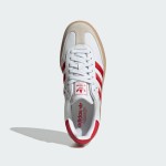 Adidas Samba ID0438 White Sneakers with Red Stripes and Suede Details