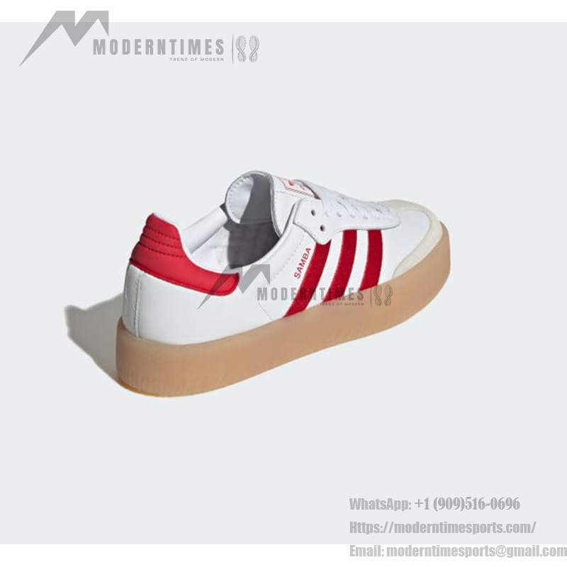 Adidas Samba ID0438 White Sneakers with Red Stripes and Suede Details