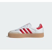 Adidas Samba ID0438 - Classic White Sneakers with Red Stripes & Suede Details | Timeless Comfort and Style