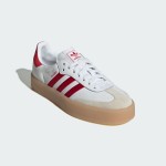 Adidas Samba ID0438 White Sneakers with Red Stripes and Suede Details