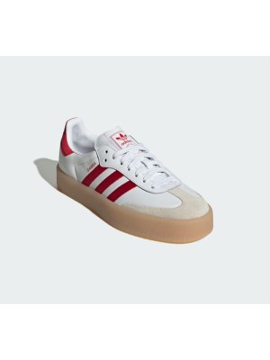 Adidas Samba ID0438 - Classic White Sneakers with Red Stripes & Suede Details | Timeless Comfort and Style