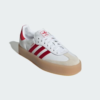 Adidas Samba ID0438 - Classic White Sneakers with Red Stripes & Suede Details | Timeless Comfort and Style