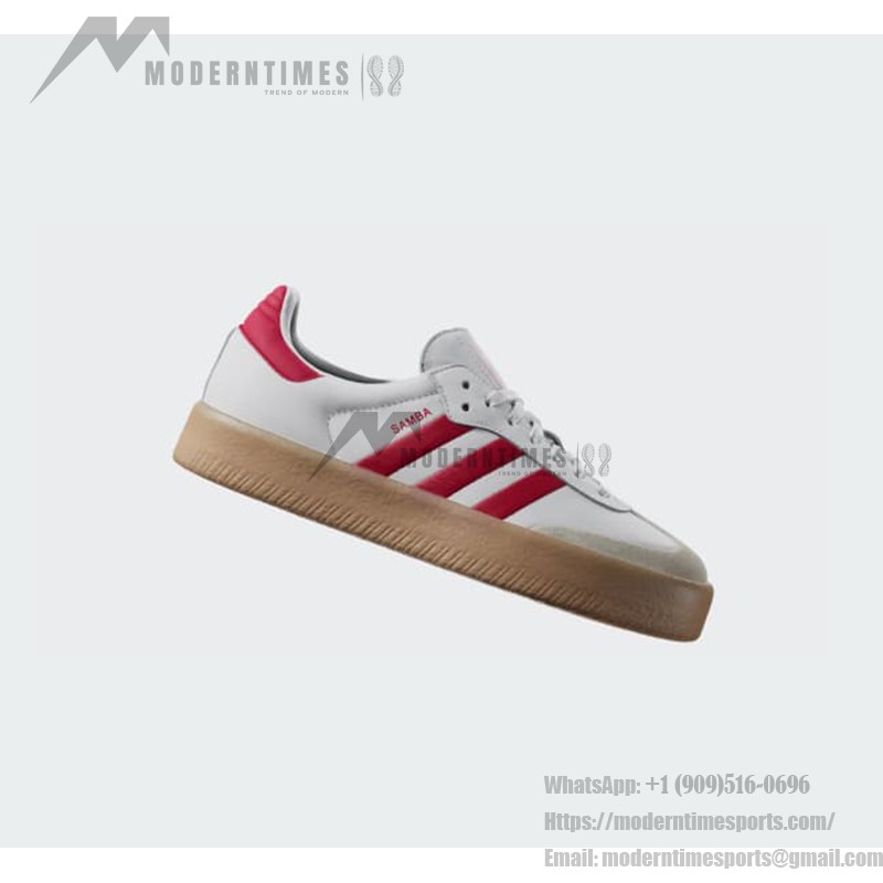 Adidas Samba ID0438 White Sneakers with Red Stripes and Suede Details