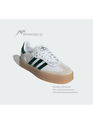 Adidas Samba OG ID0440 - White Sneakers with Green Stripes & Gum Sole | Classic Style with Everyday Comfort