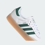 Adidas Samba OG ID0440 White Sneakers with Green Stripes and Gum Sole