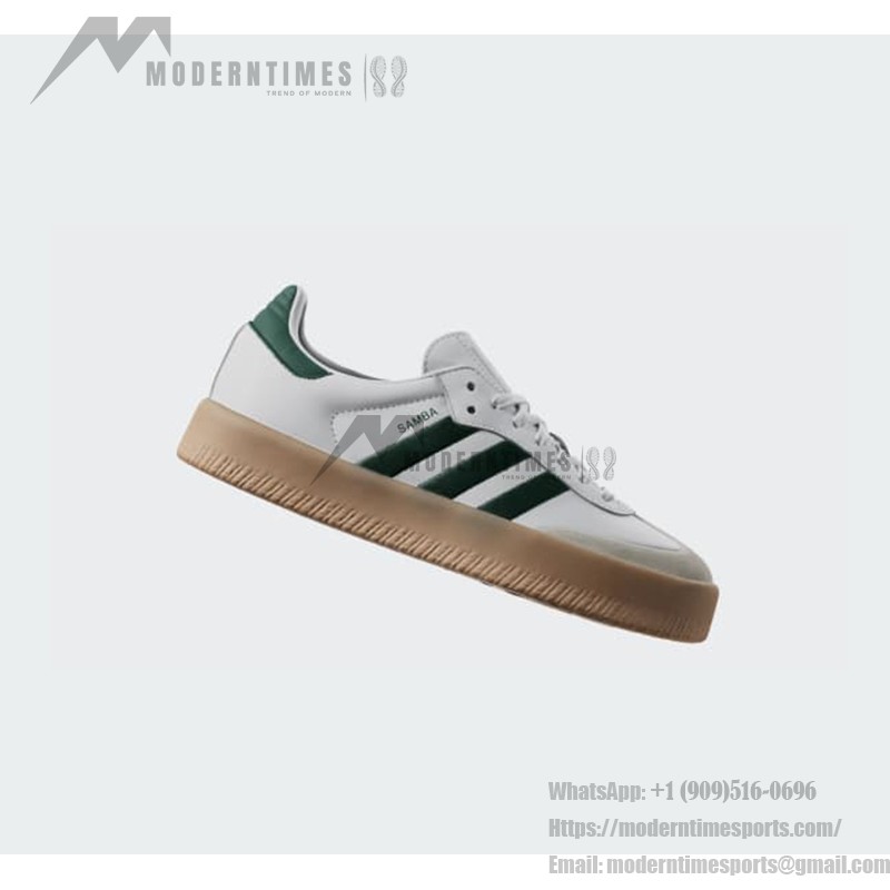 Adidas Samba OG ID0440 White Sneakers with Green Stripes and Gum Sole