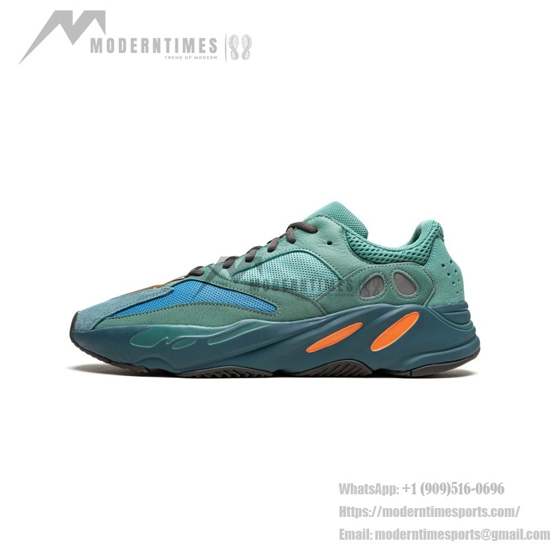 Adidas Yeezy Boost 700 "Fade Azure" GZ2002 Men's Sneakers - Teal, Blue, and Orange