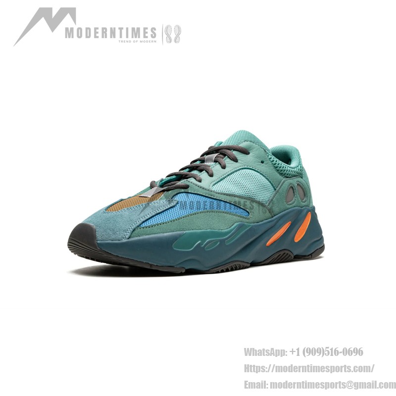 Adidas Yeezy Boost 700 "Fade Azure" GZ2002 Men's Sneakers - Teal, Blue, and Orange