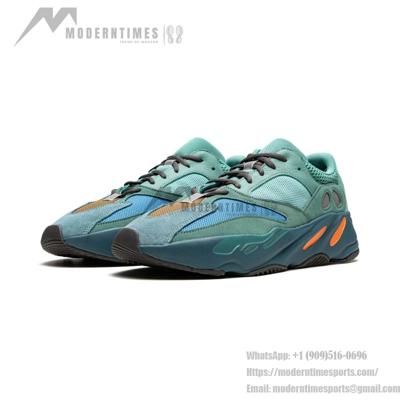 Adidas Yeezy Boost 700 "Fade Azure" GZ2002 Men's Sneakers - Teal, Blue, and Orange