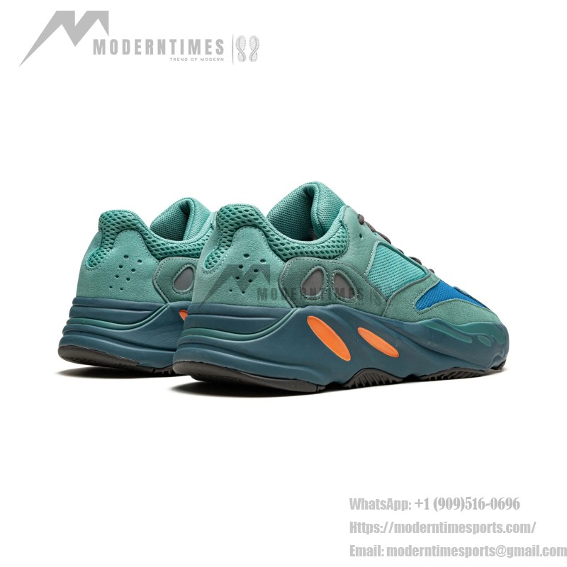 Adidas Yeezy Boost 700 "Fade Azure" GZ2002 Men's Sneakers - Teal, Blue, and Orange