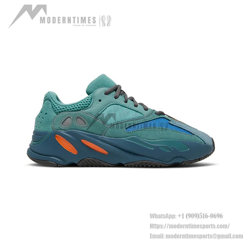 Adidas Yeezy Boost 700 "Fade Azure" GZ2002 Men's Sneakers - Teal, Blue, and Orange