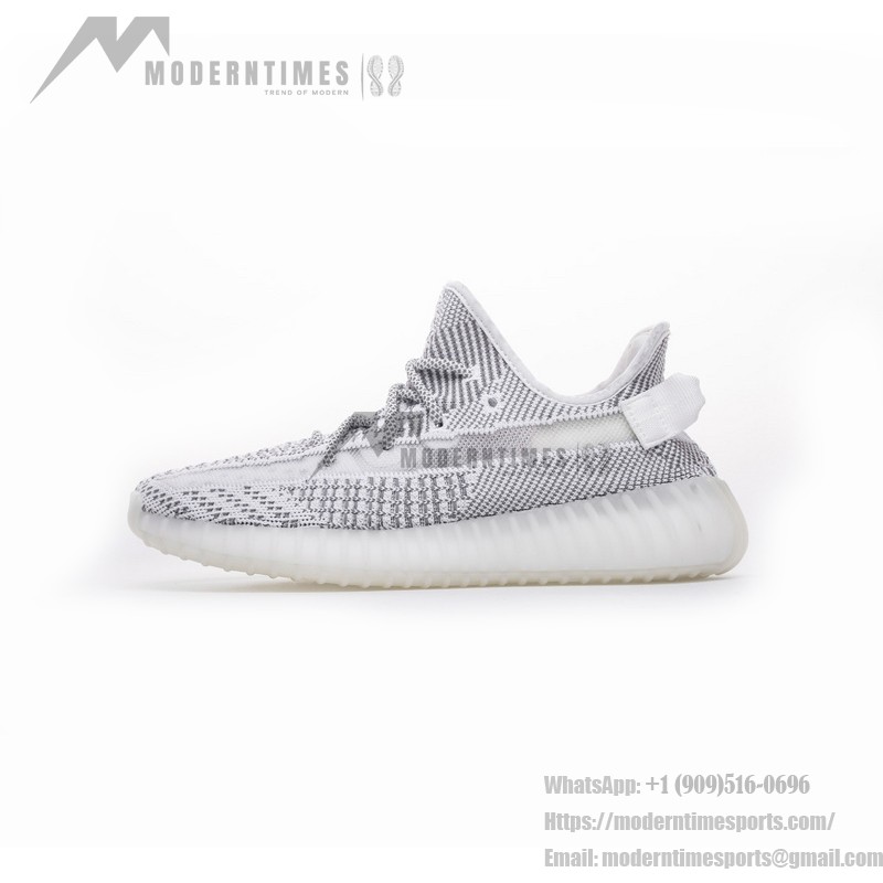 Adidas Yeezy Boost 350 V2 "Static" White and Gray Sneakers with Translucent Stripe