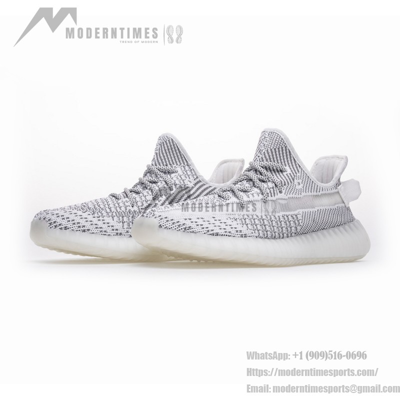 Adidas Yeezy Boost 350 V2 "Static" White and Gray Sneakers with Translucent Stripe