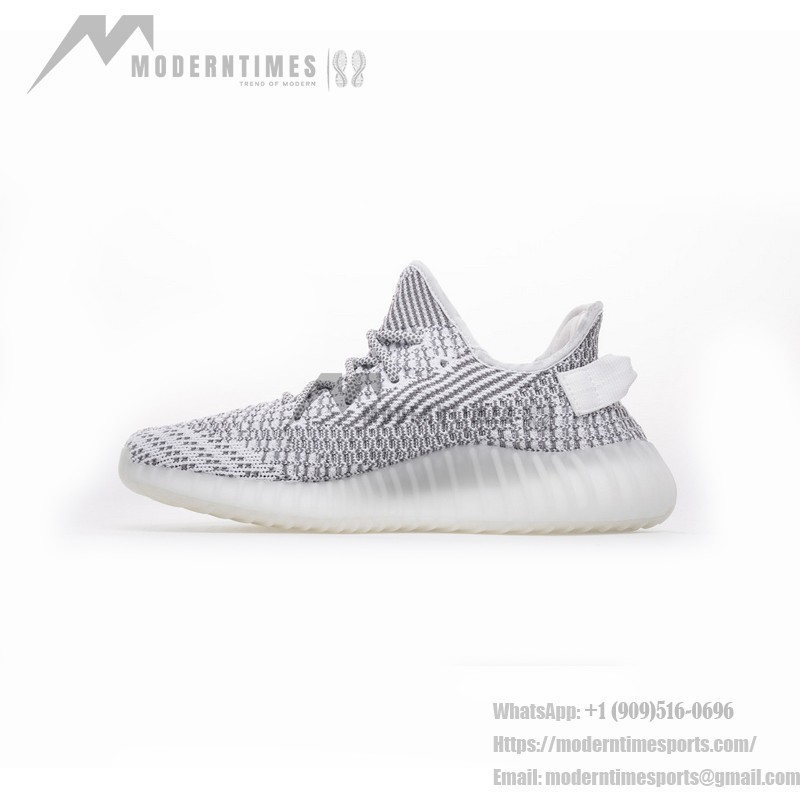 Adidas Yeezy Boost 350 V2 "Static" White and Gray Sneakers with Translucent Stripe