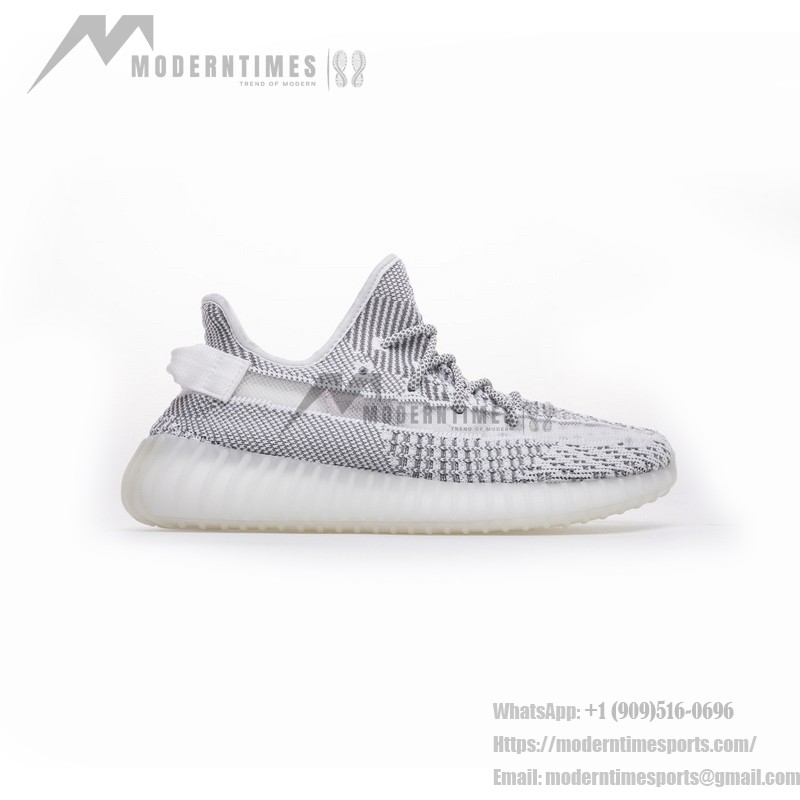 Adidas Yeezy Boost 350 V2 "Static" White and Gray Sneakers with Translucent Stripe