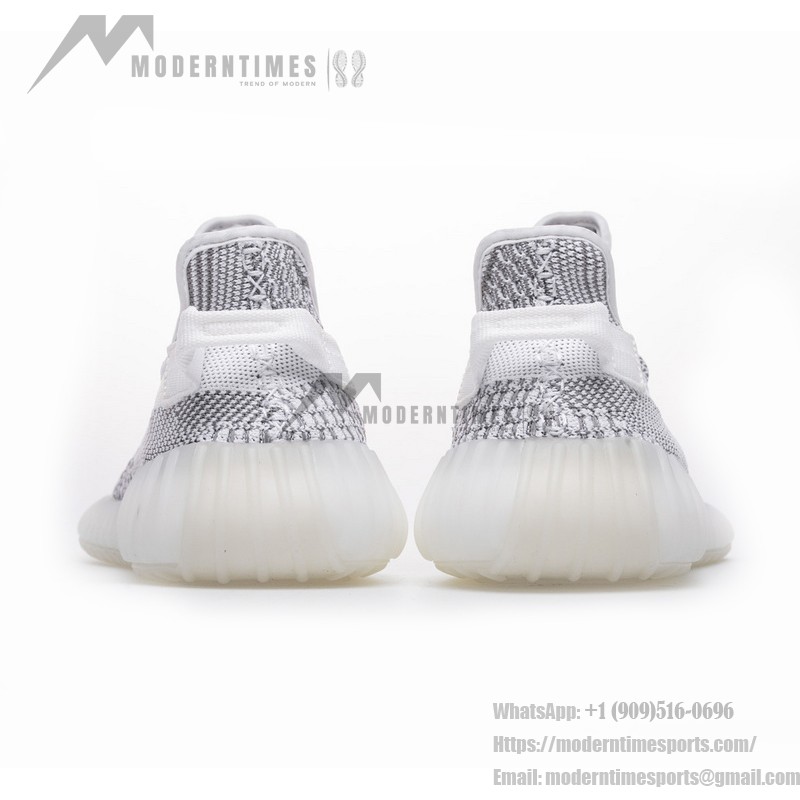 Adidas Yeezy Boost 350 V2 "Static" White and Gray Sneakers with Translucent Stripe