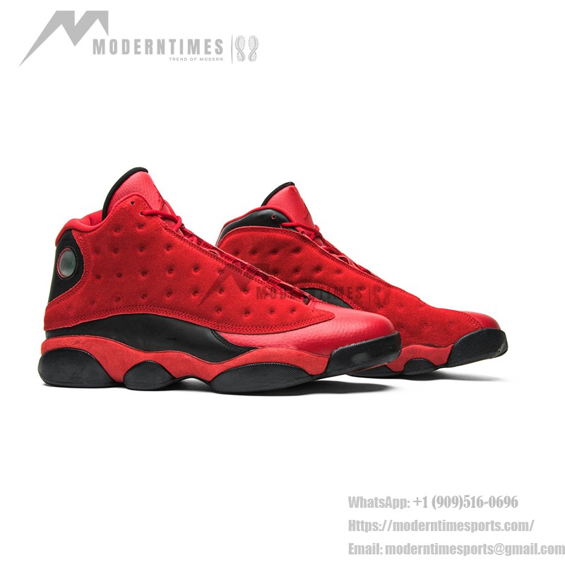 Air Jordan 13 Retro "Black Red" DJ5982-602 - Red Suede and Black Leather Sneakers