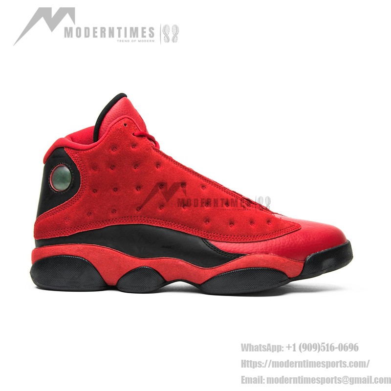 Air Jordan 13 Retro "Black Red" DJ5982-602 - Red Suede and Black Leather Sneakers