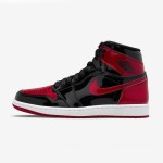 Air Jordan 1 High OG Patent Bred 555088-063 in Classic Black and Red Colorway