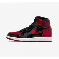 Air Jordan 1 High OG Patent Bred 555088-063 - Classic Black and Red High-Quality Design