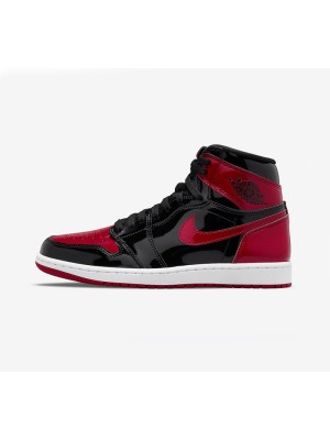 Air Jordan 1 High OG Patent Bred 555088-063 - Classic Black and Red High-Quality Design