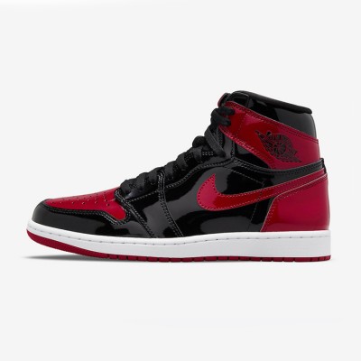 Air Jordan 1 High OG Patent Bred 555088-063 - Classic Black and Red High-Quality Design