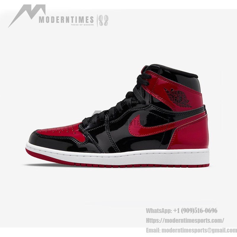 Air Jordan 1 High OG Patent Bred 555088-063 in Classic Black and Red Colorway