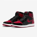 Air Jordan 1 High OG Patent Bred 555088-063 in Classic Black and Red Colorway