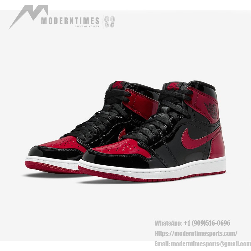 Air Jordan 1 High OG Patent Bred 555088-063 in Classic Black and Red Colorway