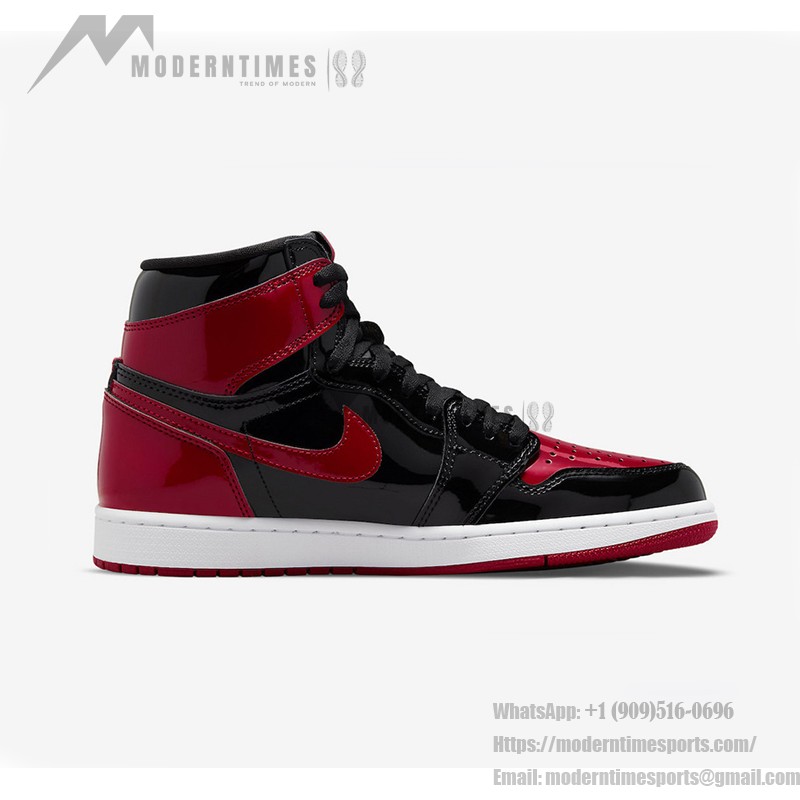 Air Jordan 1 High OG Patent Bred 555088-063 in Classic Black and Red Colorway