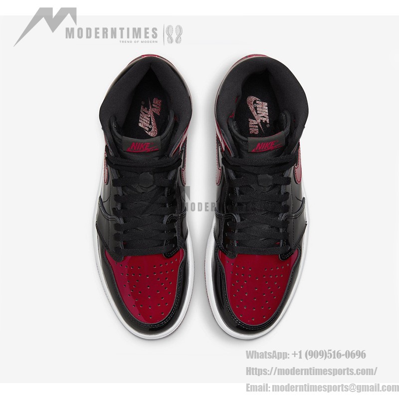 Air Jordan 1 High OG Patent Bred 555088-063 in Classic Black and Red Colorway