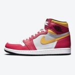 Air Jordan 1 High OG Light Fusion Red 555088-603 in Vibrant Red and Orange