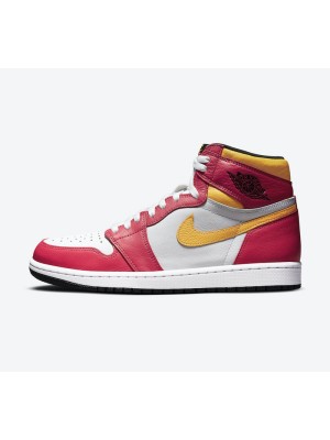 Air Jordan 1 High OG Light Fusion Red 555088-603 - Vibrant Red and Orange Classic Design