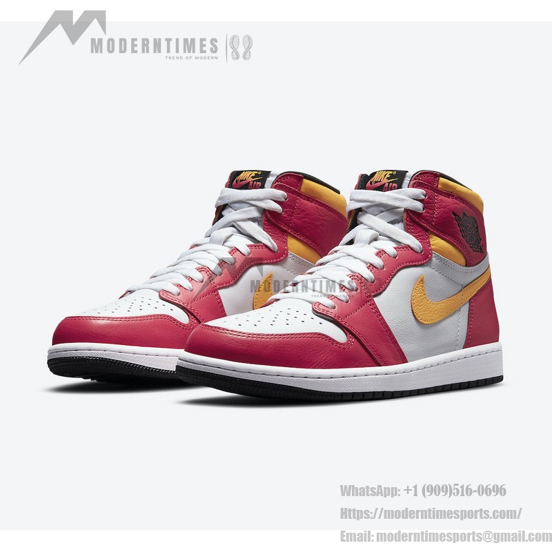 Air Jordan 1 High OG Light Fusion Red 555088-603 in Vibrant Red and Orange