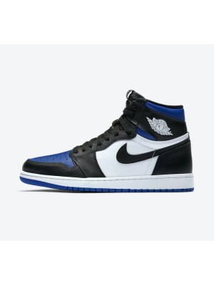 Air Jordan 1 High OG "Game Royal Toe" 555088-041 Classic Black White Blue Colorway Limited Edition Basketball Shoes