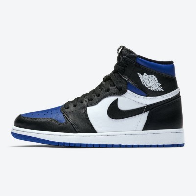 Air Jordan 1 High OG "Game Royal Toe" 555088-041 Classic Black White Blue Colorway Limited Edition Basketball Shoes