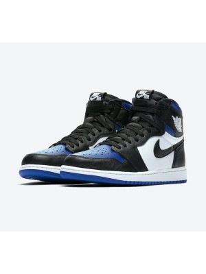 Air Jordan 1 High OG "Game Royal Toe" 555088-041 Classic Black White Blue Colorway Limited Edition Basketball Shoes