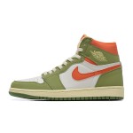 Air Jordan 1 High OG "Craft Celadon" FB9934-300 Limited Edition Green Orange Premium Leather Basketball Shoes